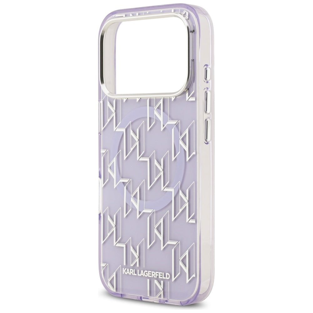MagSafe Hülle für Apple iPhone 17 Pro Max, Karl Lagerfeld, IML KL Monogram, Lila