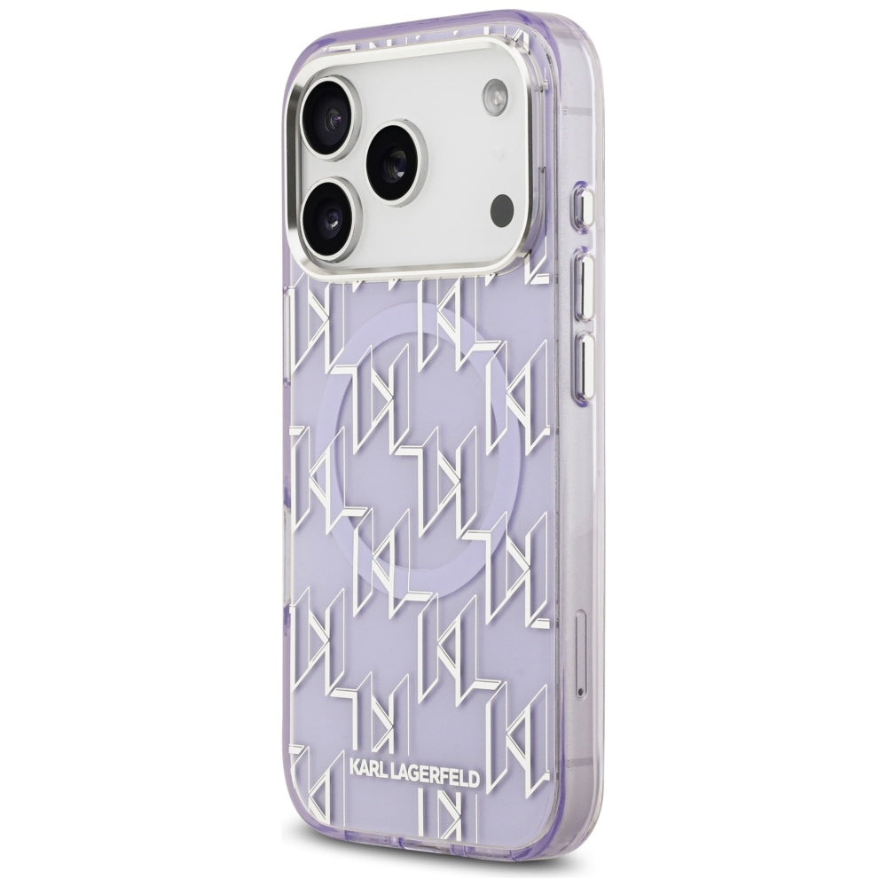 MagSafe Hülle für Apple iPhone 17 Pro Max, Karl Lagerfeld, IML KL Monogram, Lila