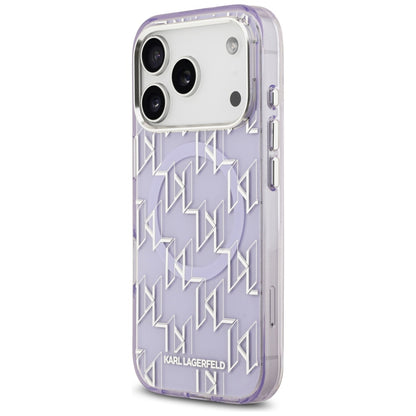 MagSafe Hülle für Apple iPhone 17 Pro Max, Karl Lagerfeld, IML KL Monogram, Lila