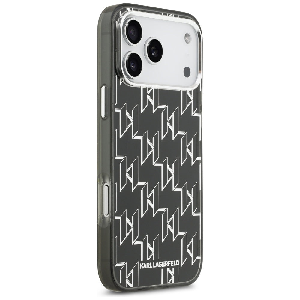 MagSafe Hülle für Apple iPhone 17 Pro Max, Karl Lagerfeld, IML KL Monogram, Schwarz