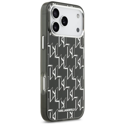 MagSafe Hülle für Apple iPhone 17 Pro Max, Karl Lagerfeld, IML KL Monogram, Schwarz