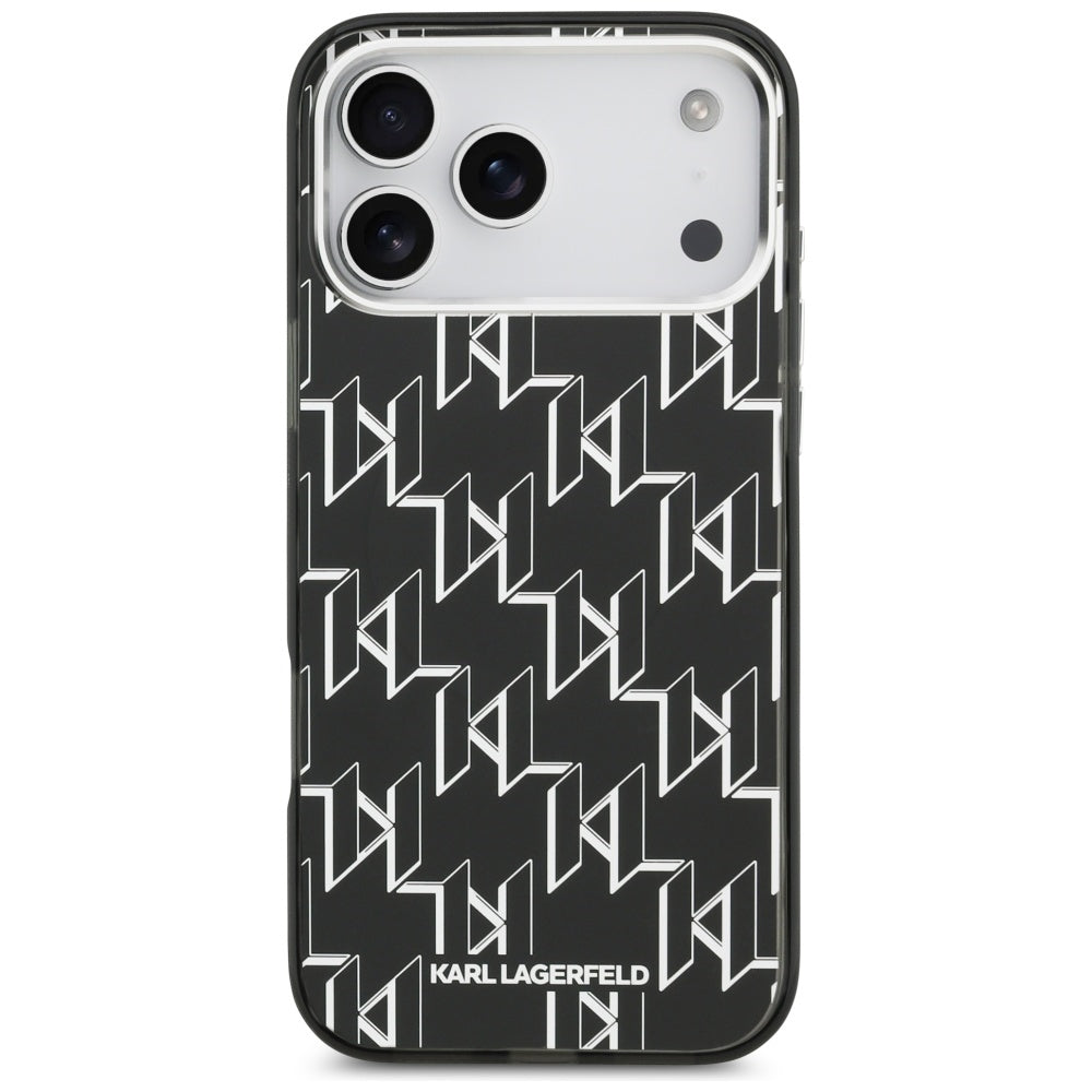 MagSafe Hülle für Apple iPhone 17 Pro Max, Karl Lagerfeld, IML KL Monogram, Schwarz