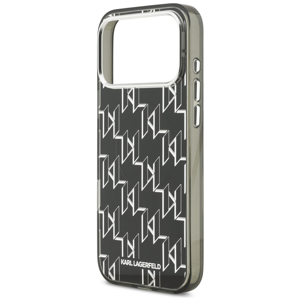 MagSafe Hülle für Apple iPhone 17 Pro Max, Karl Lagerfeld, IML KL Monogram, Schwarz