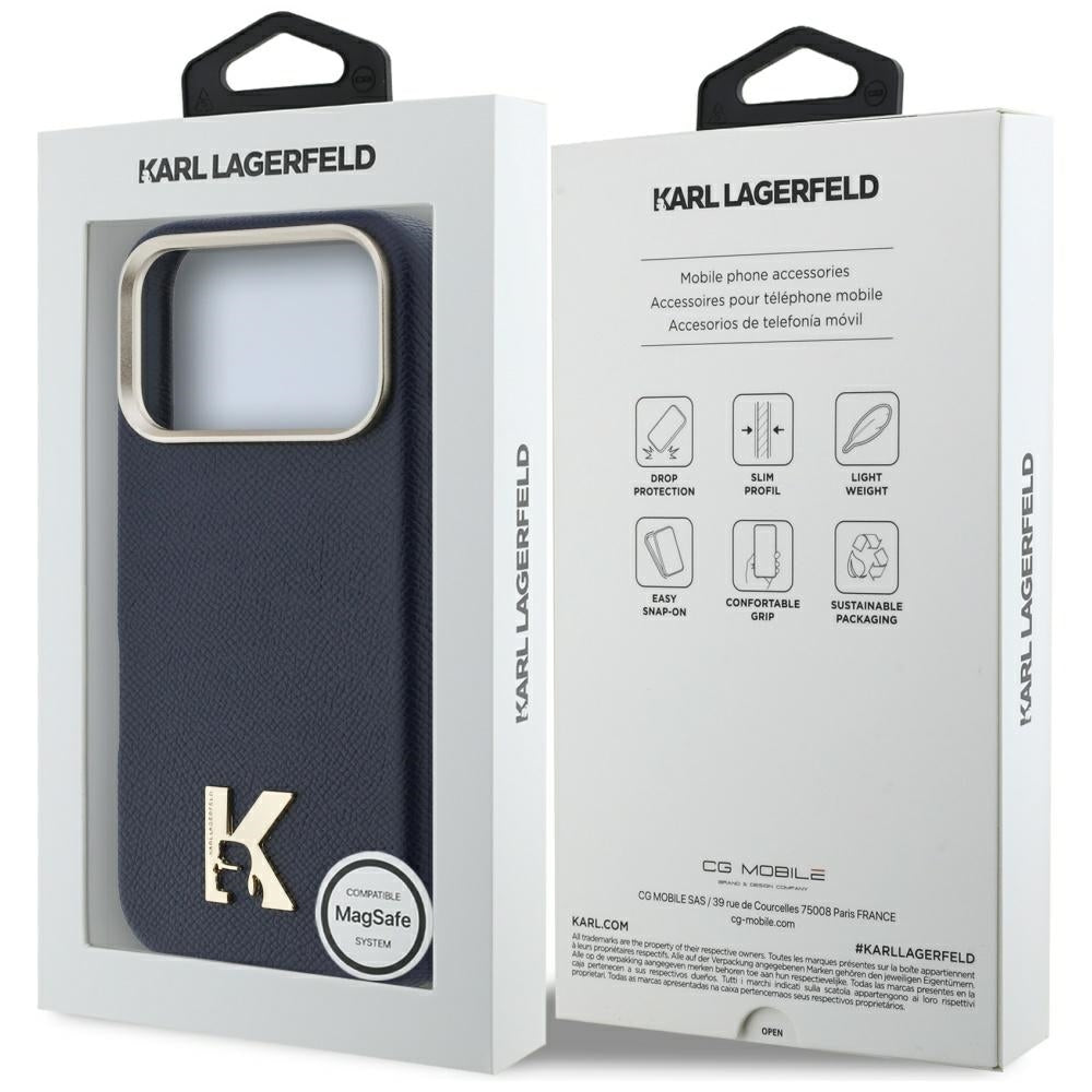 MagSafe Hülle für Apple iPhone 17 Pro Max, Karl Lagerfeld, Karl Head Logo, Blau