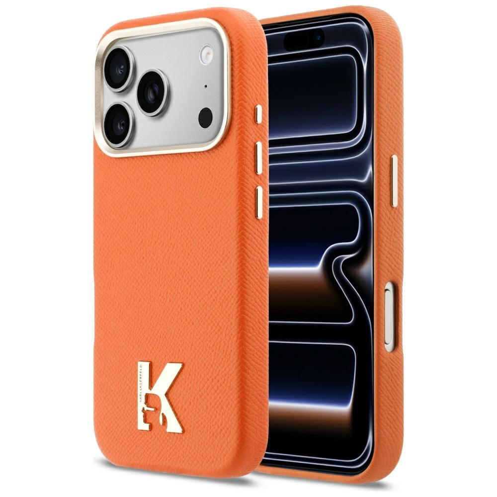 MagSafe Hülle für Apple iPhone 17 Pro Max, Karl Lagerfeld, Karl Head Logo, Orange