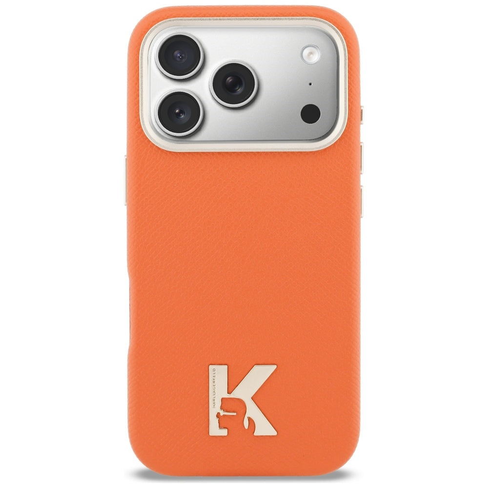 MagSafe Hülle für Apple iPhone 17 Pro Max, Karl Lagerfeld, Karl Head Logo, Orange
