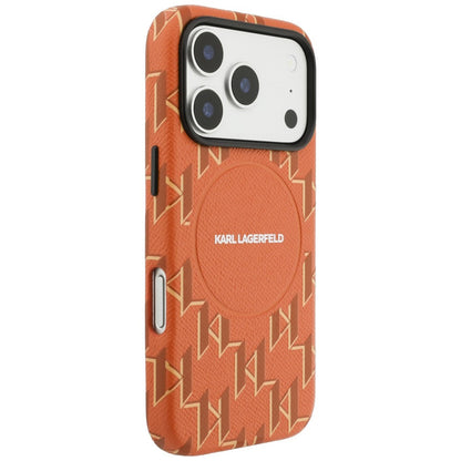 MagSafe Hülle für Apple iPhone 17 Pro Max, Karl Lagerfeld, KL Monogram Logo, Orange