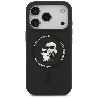 MagSafe Hülle für Apple iPhone 17 Pro Max, Karl Lagerfeld, Ring Karl & Choupette, Schwarz