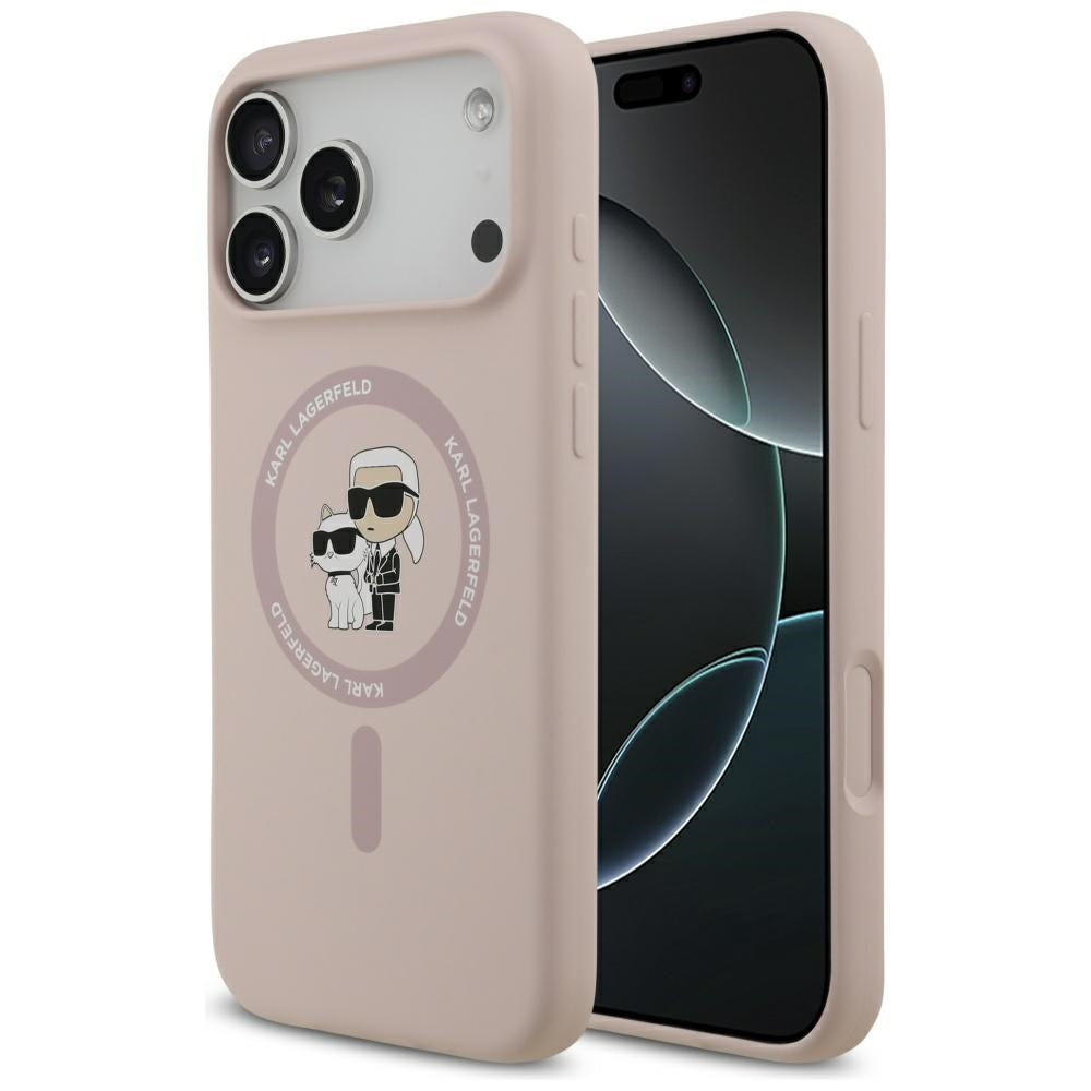 MagSafe Hülle für Apple iPhone 17 Pro Max, Karl Lagerfeld, Ring Karl & Choupette, Rosa