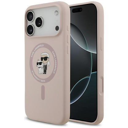 MagSafe Hülle für Apple iPhone 17 Pro Max, Karl Lagerfeld, Ring Karl & Choupette, Rosa