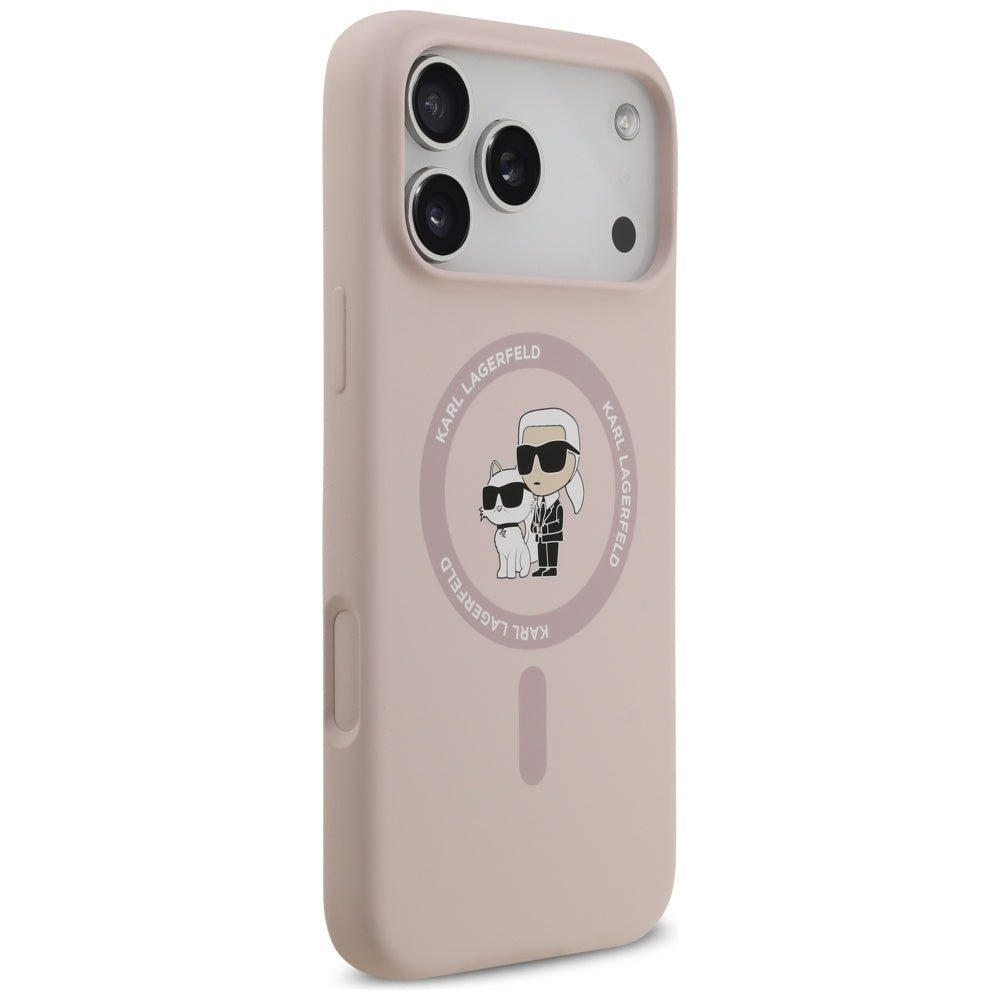 MagSafe Hülle für Apple iPhone 17 Pro Max, Karl Lagerfeld, Ring Karl & Choupette, Rosa