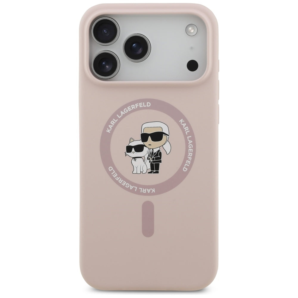 MagSafe Hülle für Apple iPhone 17 Pro Max, Karl Lagerfeld, Ring Karl & Choupette, Rosa