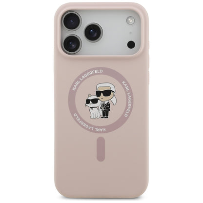 MagSafe Hülle für Apple iPhone 17 Pro Max, Karl Lagerfeld, Ring Karl & Choupette, Rosa
