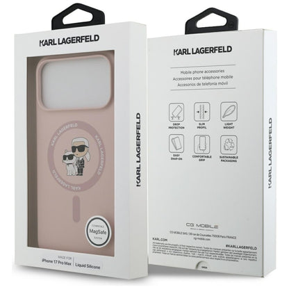 MagSafe Hülle für Apple iPhone 17 Pro Max, Karl Lagerfeld, Ring Karl & Choupette, Rosa