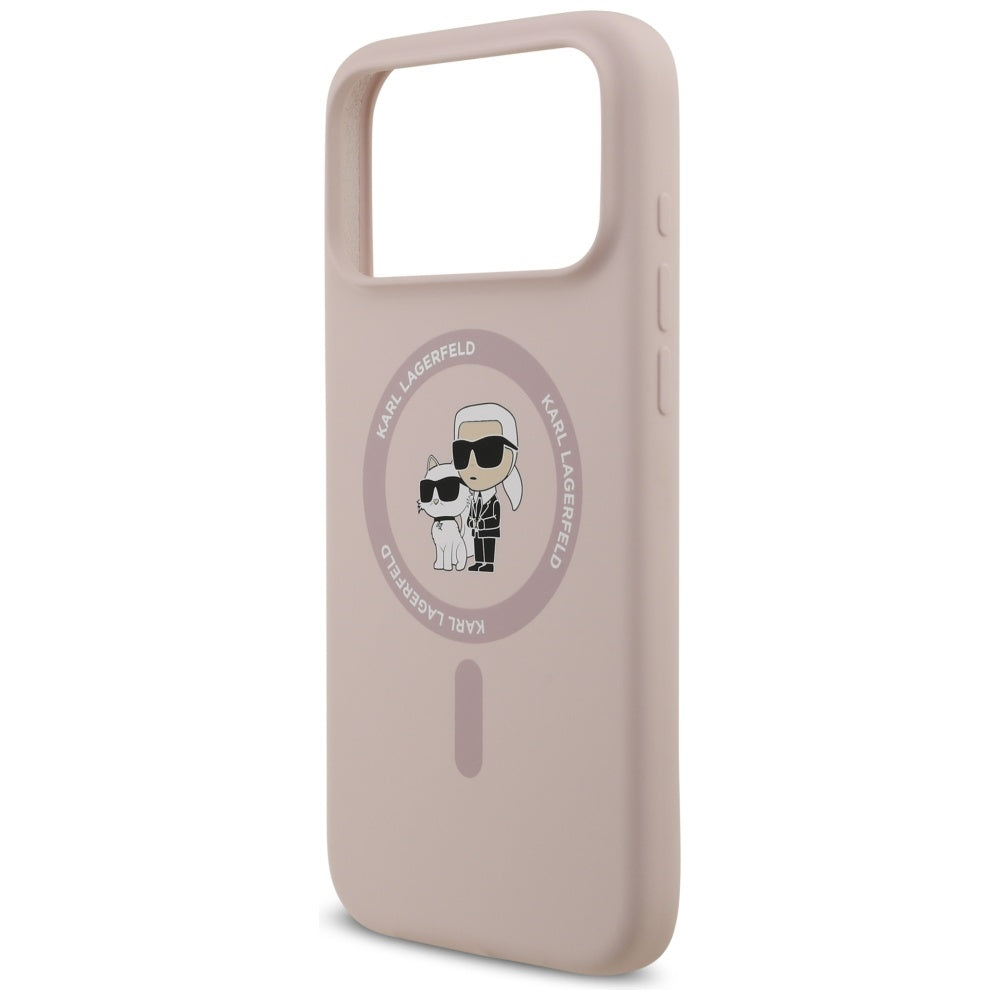 MagSafe Hülle für Apple iPhone 17 Pro Max, Karl Lagerfeld, Ring Karl & Choupette, Rosa
