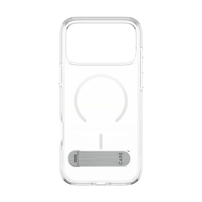 MagSafe Hülle für Apple iPhone 17 Pro Max, PanzerGlass, Care Feature Kickstand, Transparent Weiß
