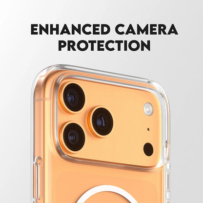 MagSafe Hülle für Apple iPhone 17 Pro Max, PanzerGlass, Care Feature Kickstand, Transparent Weiß