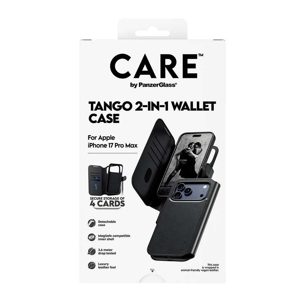 MagSafe Hülle für Apple iPhone 17 Pro Max, PanzerGlass, Care Feature Tango Two-in-One, Schwarz