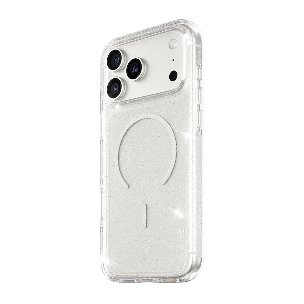 MagSafe Hülle für Apple iPhone 17 Pro Max, PanzerGlass, Care Urban Explorer Star Lit, Transparent Weiß