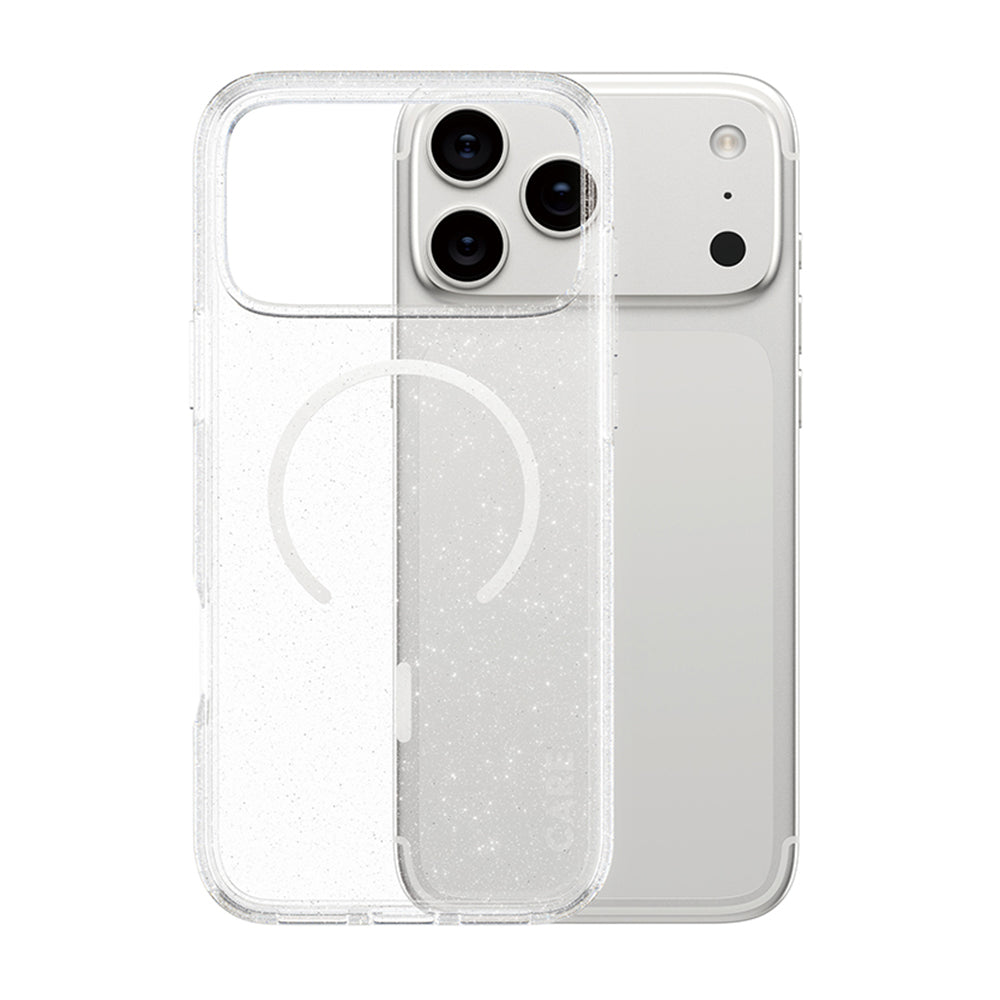 MagSafe Hülle für Apple iPhone 17 Pro Max, PanzerGlass, Care Urban Explorer Star Lit, Transparent Weiß