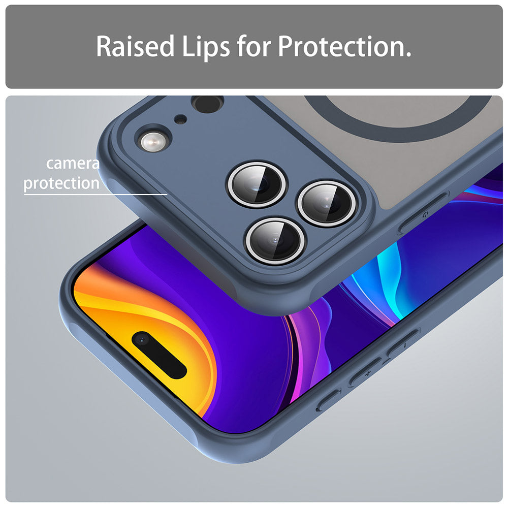 MagSafe Hülle für Apple iPhone 17 Pro Max, Techsuit, HaloFrost II, Marineblau