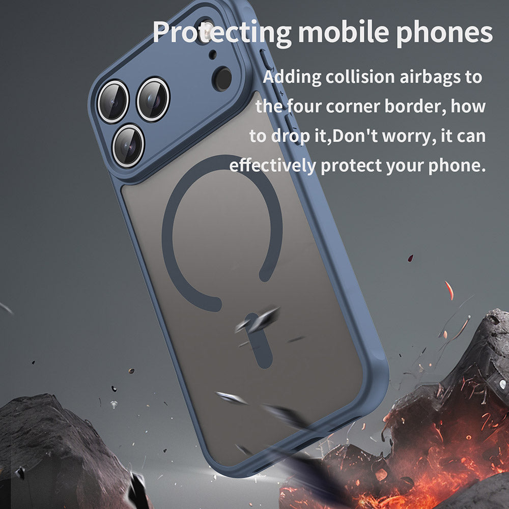 MagSafe Hülle für Apple iPhone 17 Pro Max, Techsuit, HaloFrost II, Marineblau