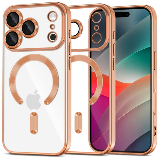 MagSafe Hülle für Apple iPhone 17 Pro Max, Techsuit, Luxury Crystal, Orange