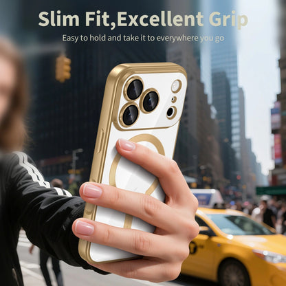 MagSafe Hülle für Apple iPhone 17 Pro Max, Techsuit, Luxury Crystal, Orange