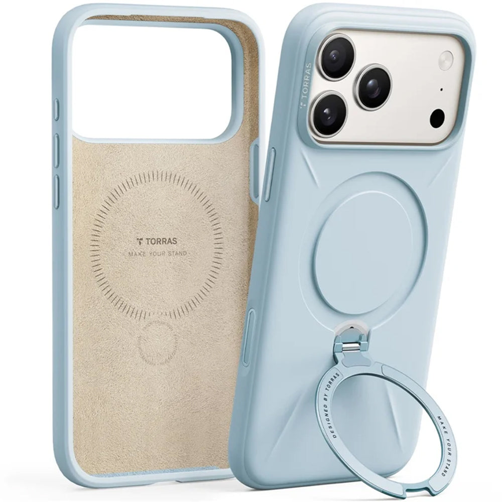 MagSafe Hülle für Apple iPhone 17 Pro Max, Torras, QPRO Silikon, Hellblau