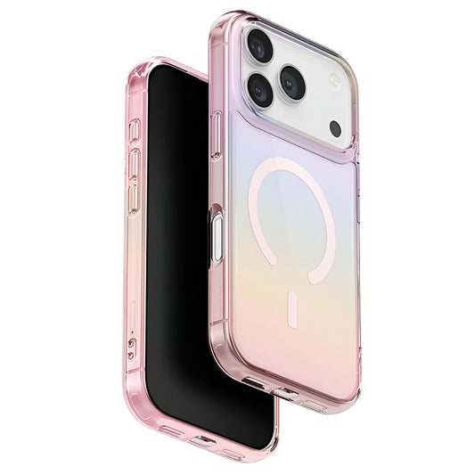 MagSafe Hülle für Apple iPhone 17 Pro Max, UNIQ, Iridescia MagClick, Pastellblau