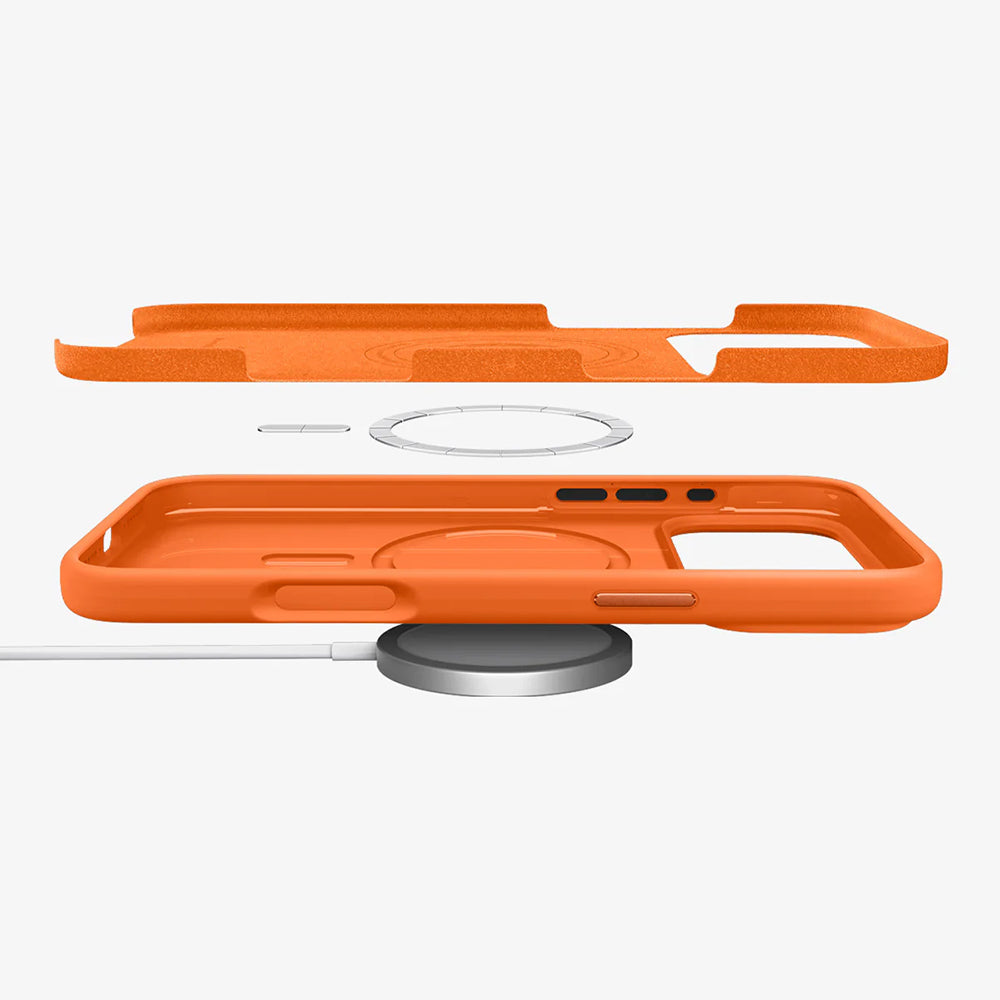 MagSafe Hülle für Apple iPhone 17 Pro, Spigen, Silicone Fit, Orange ACS11379