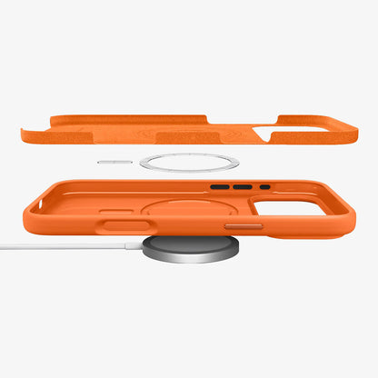 MagSafe Hülle für Apple iPhone 17 Pro, Spigen, Silicone Fit, Orange ACS11379