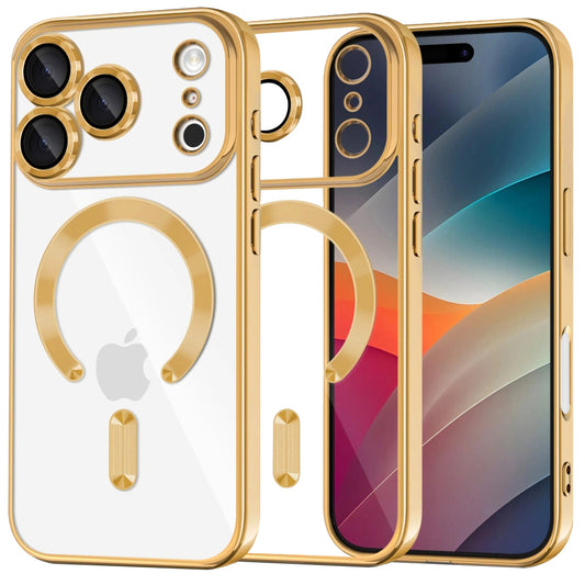 MagSafe Hülle für Apple iPhone 17 Pro, Techsuit, Luxury Crystal, Gold