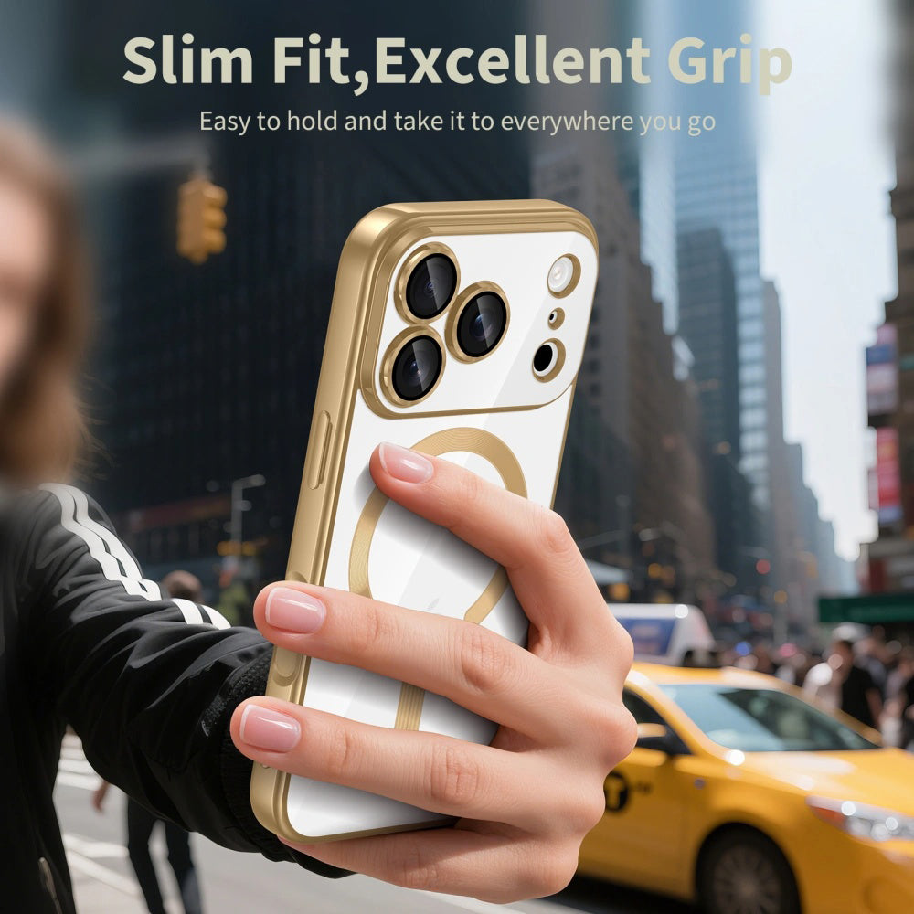 MagSafe Hülle für Apple iPhone 17 Pro, Techsuit, Luxury Crystal, Helles Lila