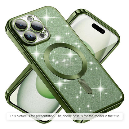 MagSafe Hülle für Apple iPhone 17, Techsuit, Luxury Glitter, Dunkelgrün