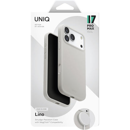 MagSafe Hülle für Apple iPhone 17, UNIQ, Lino MagClick, Grau