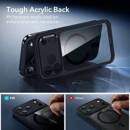 MagSafe-Hülle für Apple iPhone 18 Pro / 17 Pro, ESR, Classic Hybrid mit Displayschutz, Transparent Schwarz