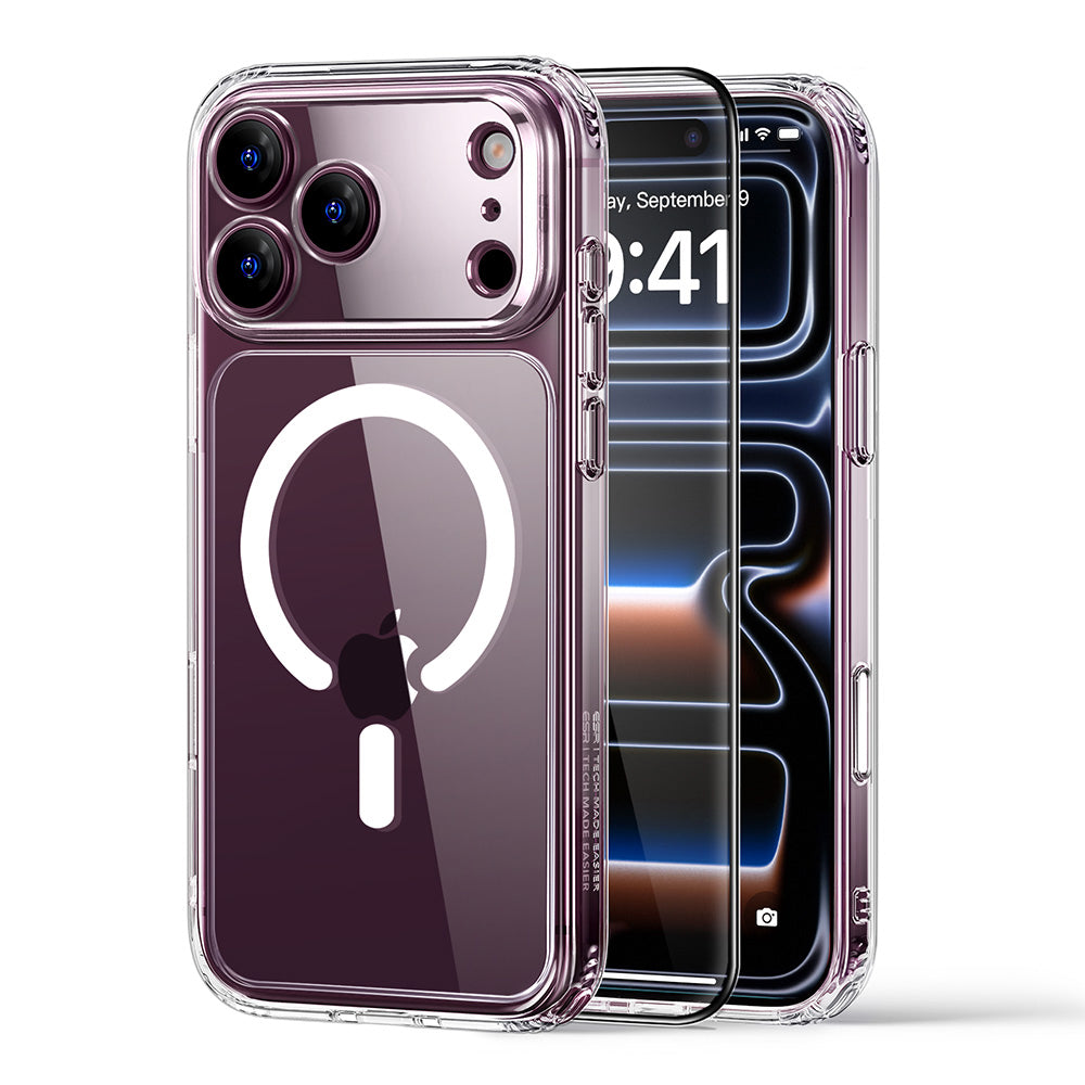 MagSafe-Hülle für Apple iPhone 18 Pro / 17 Pro, ESR, Classic Hybrid mit Displayschutz, Transparent