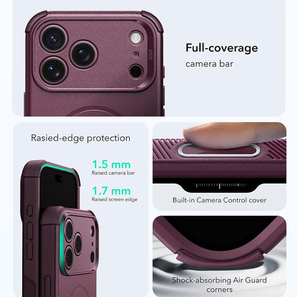 MagSafe-Hülle für Apple iPhone 18 Pro / 17 Pro, ESR, Cyber, Dunkelrot, satiniert