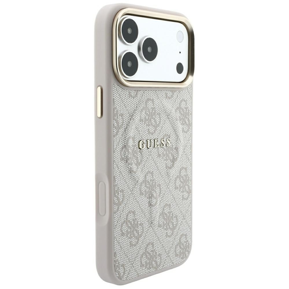 MagSafe-Hülle für Apple iPhone 18 Pro / 17 Pro, Guess, 4G Embossed Classic, Rosa