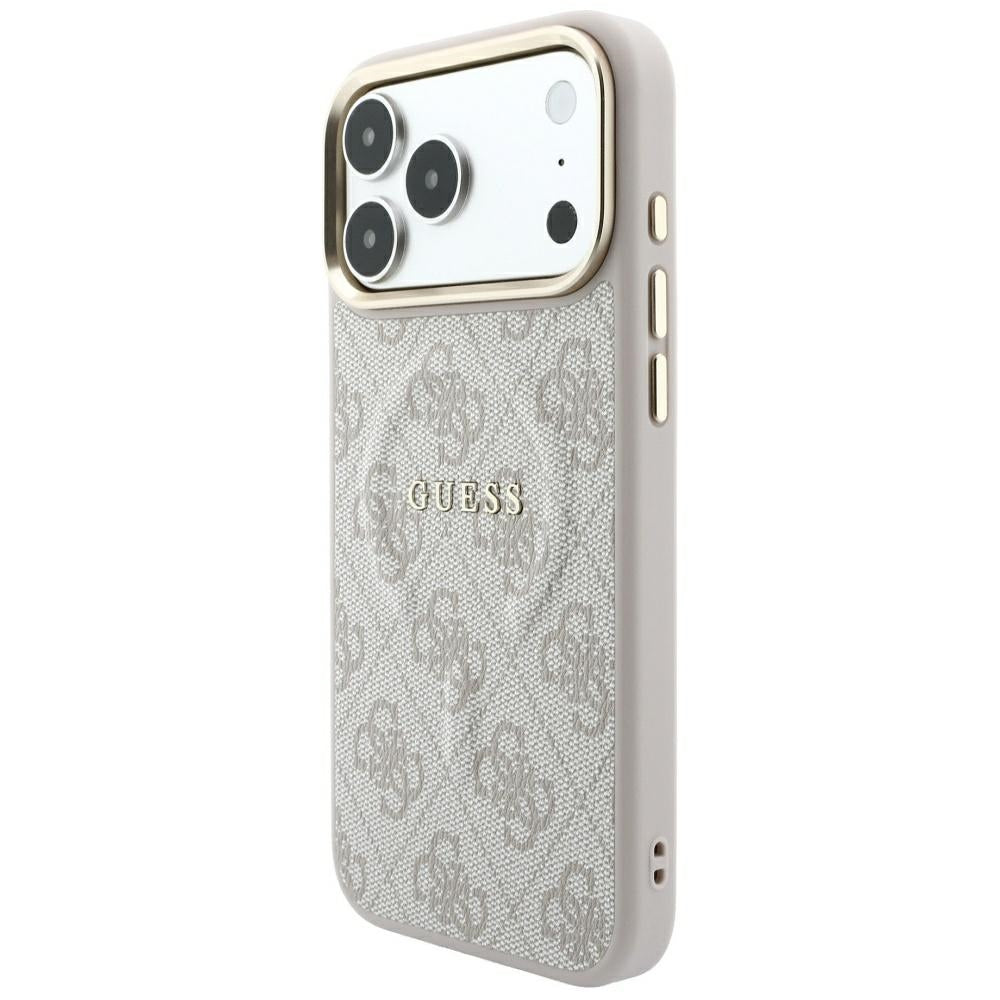 MagSafe-Hülle für Apple iPhone 18 Pro / 17 Pro, Guess, 4G Embossed Classic, Rosa
