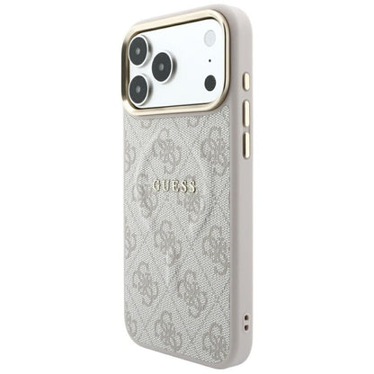 MagSafe-Hülle für Apple iPhone 18 Pro / 17 Pro, Guess, 4G Embossed Classic, Rosa