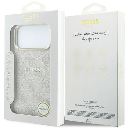 MagSafe-Hülle für Apple iPhone 18 Pro / 17 Pro, Guess, 4G Embossed Classic, Rosa