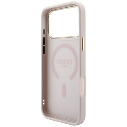 MagSafe-Hülle für Apple iPhone 18 Pro / 17 Pro, Guess, 4G Embossed Classic, Rosa