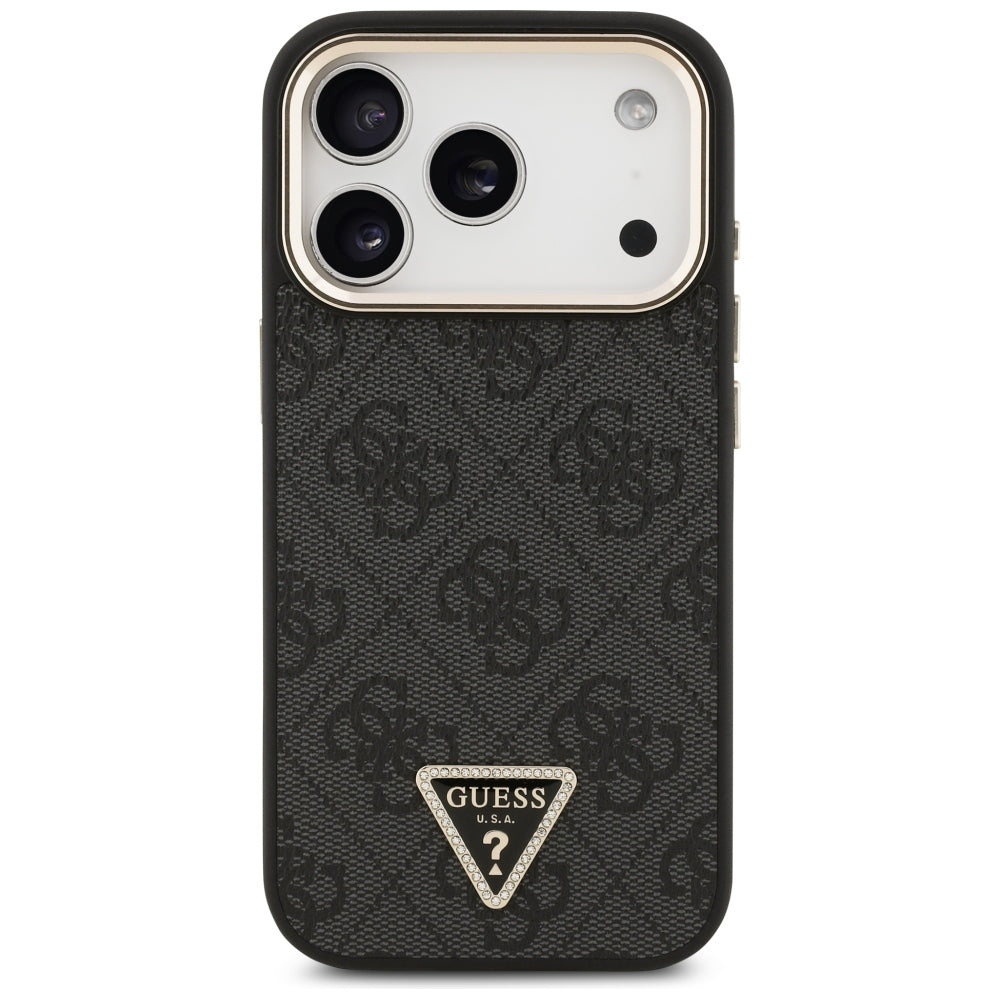 MagSafe Case for Apple iPhone 18 Pro / 17 Pro, Guess, 4G Triangle Logo, Black