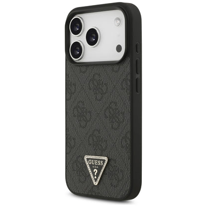 MagSafe Case for Apple iPhone 18 Pro / 17 Pro, Guess, 4G Triangle Strass, Black