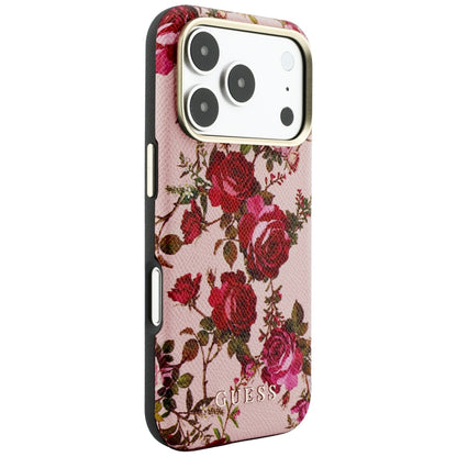 MagSafe-Hülle für Apple iPhone 18 Pro / 17 Pro, Guess, Blossom Roses Print, Rosa