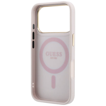 MagSafe-Hülle für Apple iPhone 18 Pro / 17 Pro, Guess, Ring Stand 360 4G Classic Logo, Rosa