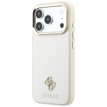 MagSafe-Hülle für Apple iPhone 18 Pro / 17 Pro, Guess, Saffiano Small 4G Classic, Beige