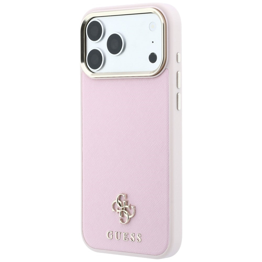 MagSafe-Hülle für Apple iPhone 18 Pro / 17 Pro, Guess, Saffiano Small 4G Classic, Rosa